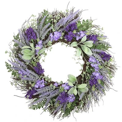 Haute Decor 24" Mixed Lavender & Larkspur Wreath