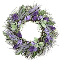 Haute Decor 24" Mixed Lavender & Larkspur Wreath