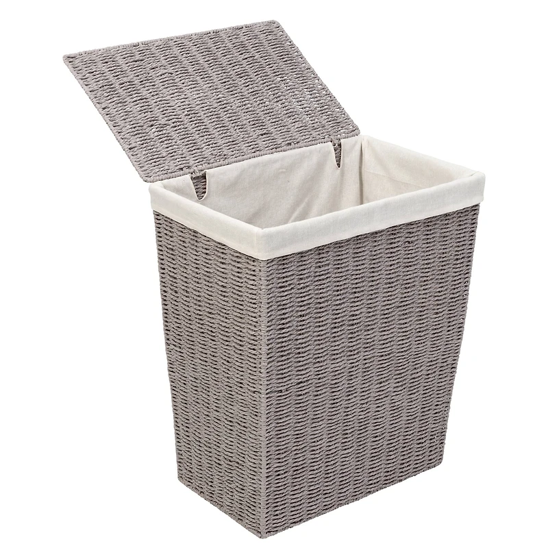 Honey Can Do Gray 7 Piece Twisted Paper Rope Woven Bathroom Storage Basket Set