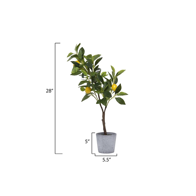 Hello Honey® 2ft. Faux Lemon Tree in Cement Pot