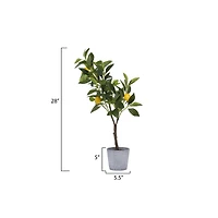 Hello Honey® 2ft. Faux Lemon Tree in Cement Pot