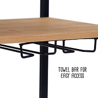 Honey Can Do Industrial Rolling Bar Cart with Removable Serving Tray