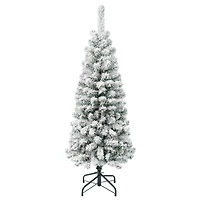 4.5ft. Unlit Acacia Pencil Slim Flocked Artificial Christmas Tree