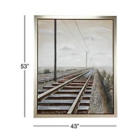Gray Industrial Railroad Canvas Wall Art, 53" x 44"