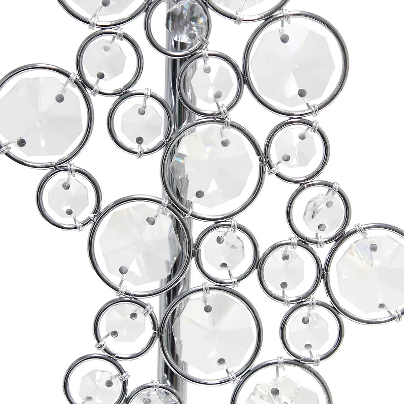 Lalia Home 26" Crystal Glitz and Chrome Table Lamp with White Shade