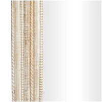 44" x 44" Handmade Cream Mango Wood Wall Mirror with Ribbed Edge Frame