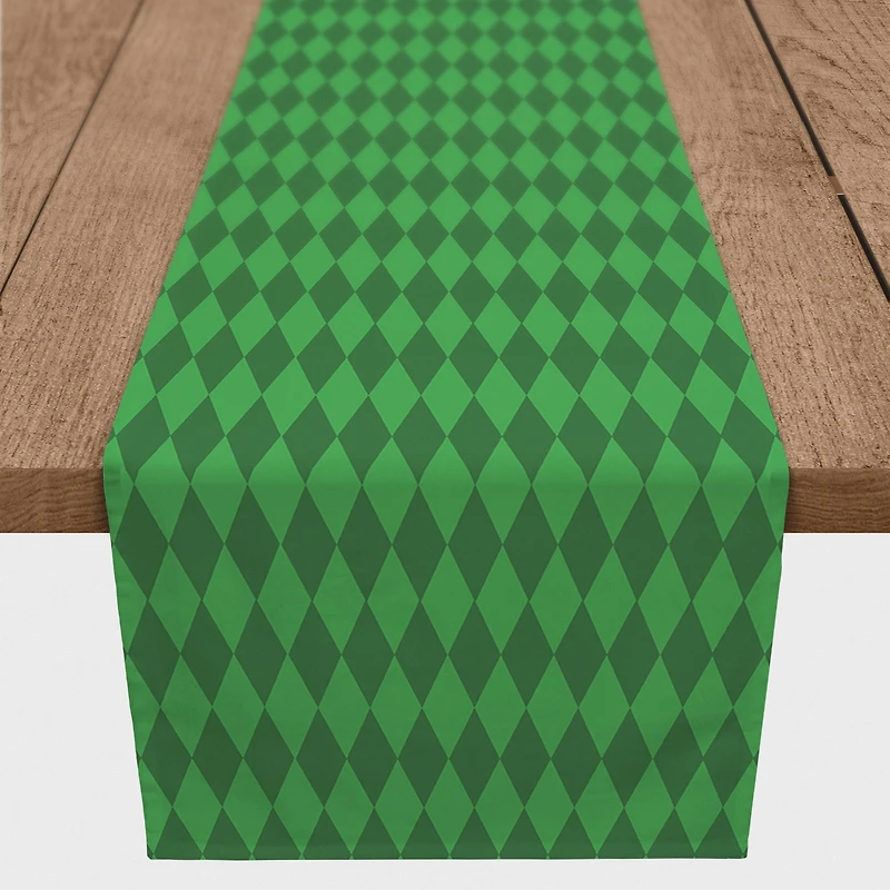 Green Diamonds Outdoor Table Runner