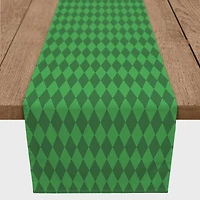 Green Diamonds Outdoor Table Runner