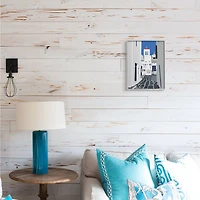 Stupell Industries European Coastal City Street Gray Framed Wall Art