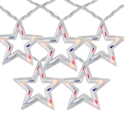 5ct. Red, White & Blue Patriotic 4th of July Star Shaped Lights