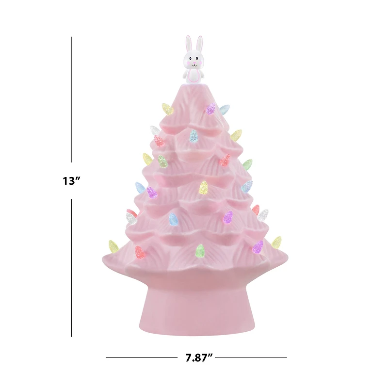 Mr. Cottontail Pink 13" Ceramic Easter Bunny Tree