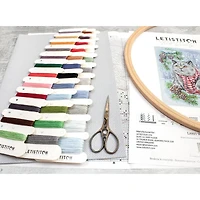 LetiStitch Winter Cat Counted Cross Stitch Kit