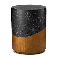 Glitzhome® 17.75" Multifunctional Faux Terrazzo & Wood Garden Stool