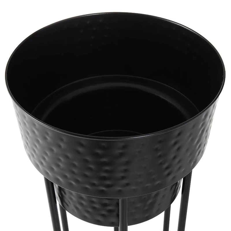 Black Metal Nesting Planter & Stands Set