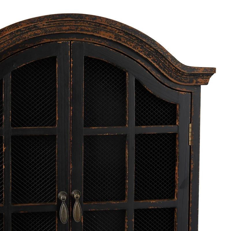 Black Traditional Wall Shelf, 22" x 8" x 28"