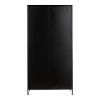 Hello Honey® Black Solstice Tall Metal Curio Storage Cabinet with Arched Glass Doors