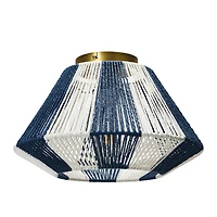 Hello Honey® Navy & White Flush Mount Ceiling Light with Woven Paper Rope Shade