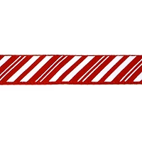 3/8" x 12ft. Red & White Diagonal Stripes Ribbon by Celebrate It® Christmas