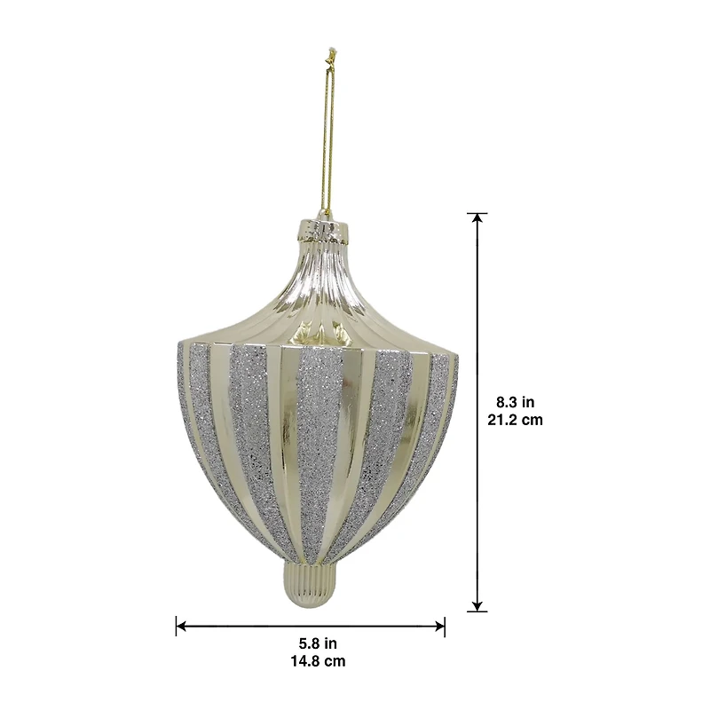 8.5" Gold & Silver Glitter Pointed Top Ornament by Ashland®