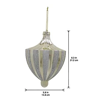 8.5" Gold & Silver Glitter Pointed Top Ornament by Ashland®
