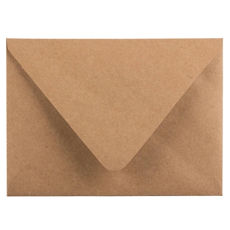 JAM Paper 4.375" x 5.75" Kraft V-Flap Invitation Envelopes, 100ct.