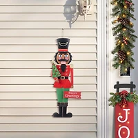 Glitzhome® 36" Christmas Metal African Nutcracker Yard Stake