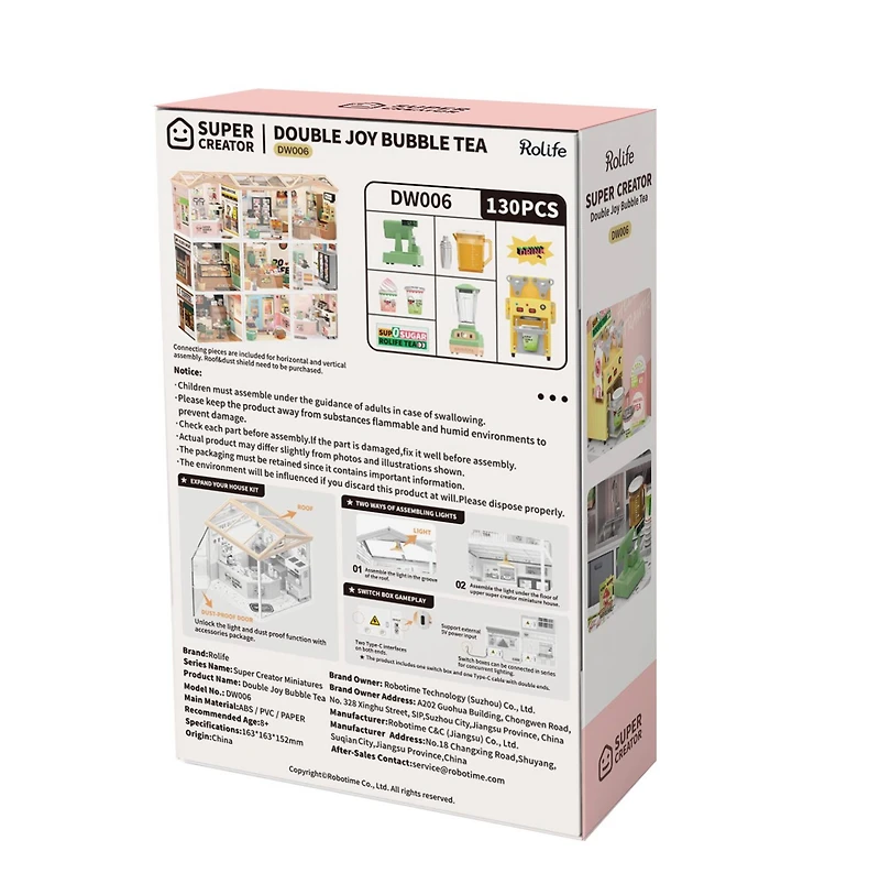 Rolife® Super Creator Double Joy Bubble Tea DIY Miniature Kit