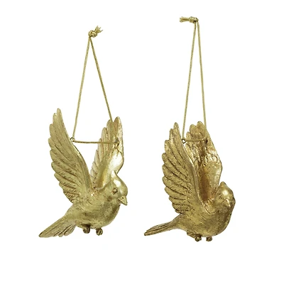 Hello Honey® 4.75" Gold Cardinal Ornament Set for Decorations