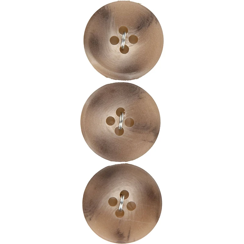 LaMode® 3/4" Beige & Swirl 4-Hole Buttons, 3ct.
