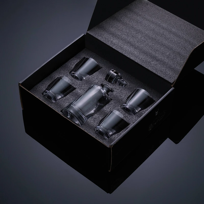 JoyJolt® Carina Whiskey 5-Piece Crystal Decanter Set