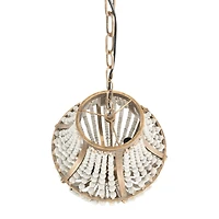 Hello Honey® 27" Metal Chandelier With White Wooden Beads