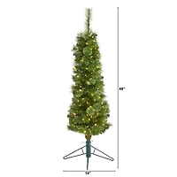 4ft. Pre-Lit Green Artificial Christmas Tree, Clear LED Lights