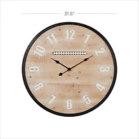 Brown Farmhouse Wood Wall Clock, 32" x 32"
