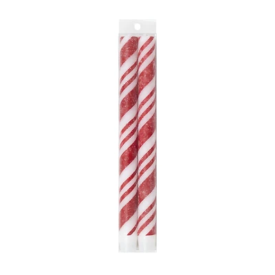 10" Red & White Stripes Taper Candles, 2ct. by Ashland®