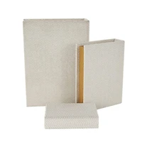 Cream Fabric Storage Book Box Set