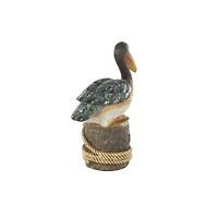 12" Teal Pelican Textured Sitting Sculpture