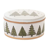 7.75" Ceramic Pine Tree Canister with Lid