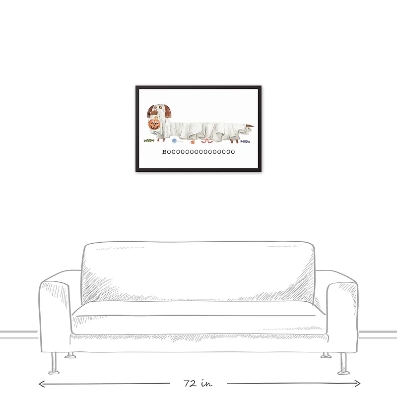 Boooo Doggie Black Framed Canvas Wall Art