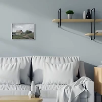 Stupell Industries Cloudy Barn Wall Art in Gray Frame