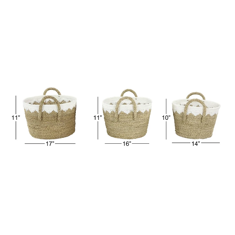 Brown Sea Grass Natural Storage Basket Set