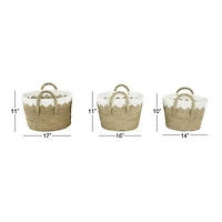 Brown Sea Grass Natural Storage Basket Set
