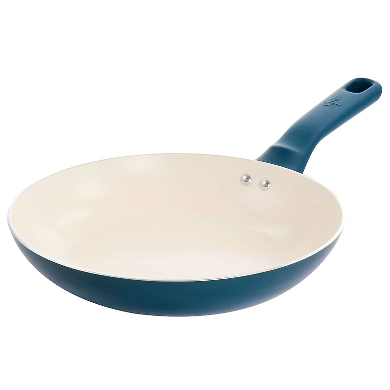 Spice by Tia Mowry Savory Saffron Teal  7 Piece Ceramic Nonstick Aluminum Cookware Set with Nylon Utensils