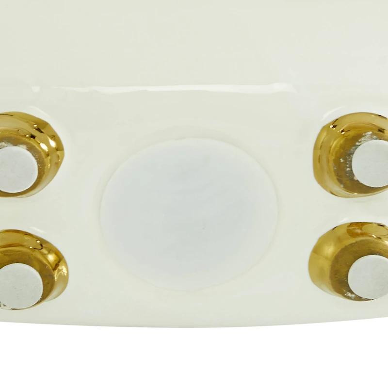 CosmoLiving by Cosmopolitan Gold Ceramic Modern Sculpture, Abstract 7" x 8" x 4"