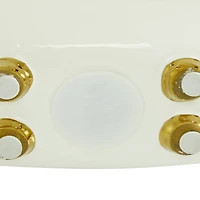 CosmoLiving by Cosmopolitan Gold Ceramic Modern Sculpture, Abstract 7" x 8" x 4"