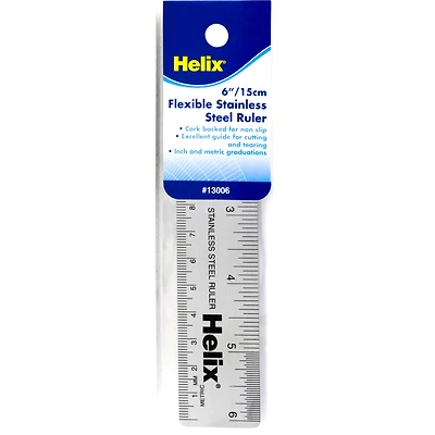 Helix® Stainless Steel Ruler, 6"