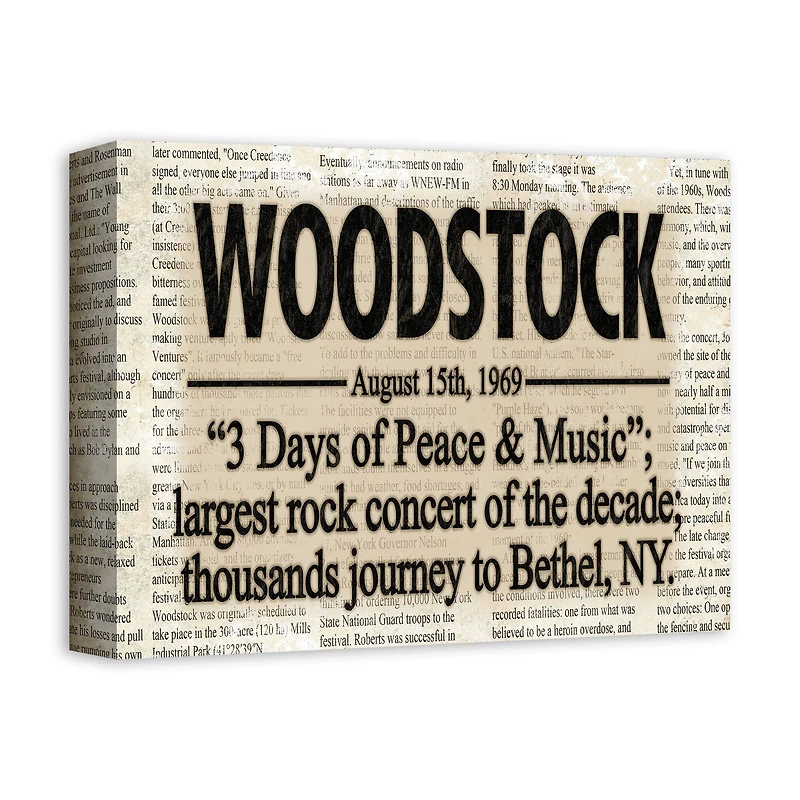 Woodstock Headline 14" x 11" Canvas Wall Art