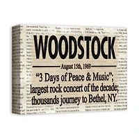 Woodstock Headline 14" x 11" Canvas Wall Art