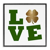 Stupell Industries St Patrick's Day Clover Love Framed Giclee Art