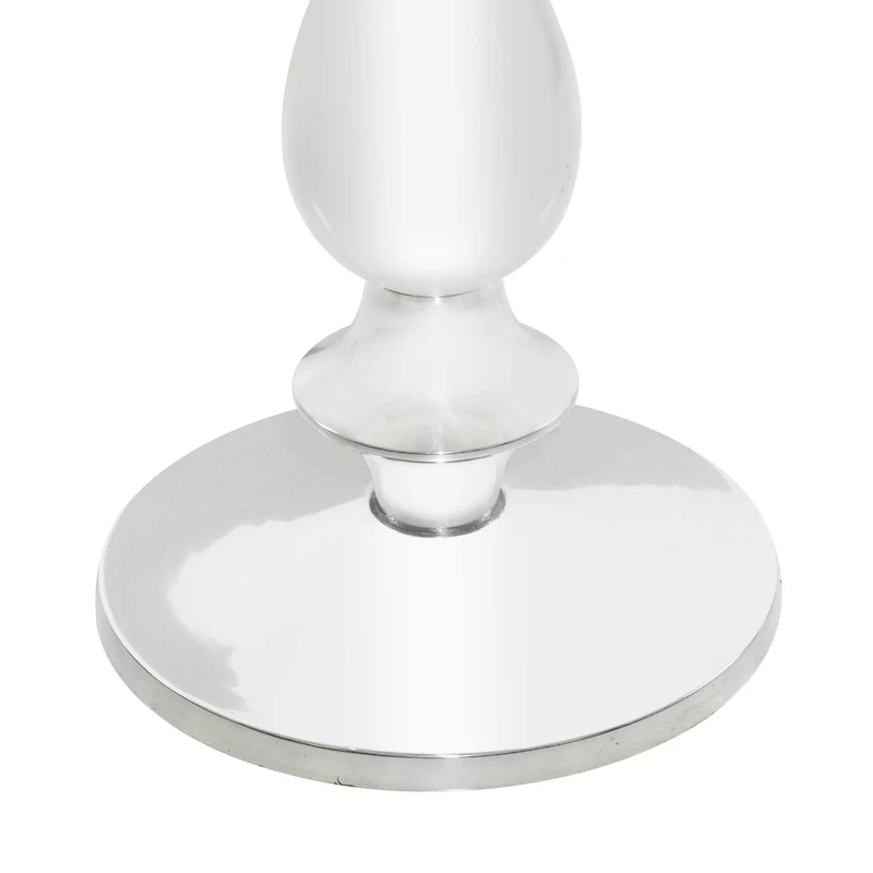 2ft. White Marble and Aluminum Traditional Accent Table