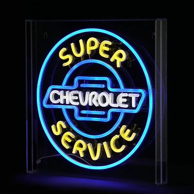 American Art Décor™ 16" Licensed Chevrolet Super Service Acrylic LED Wall Décor Sign
